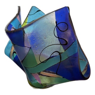 Bobbi Vischi Style Hand Blown Hankerchief Glass For Sale