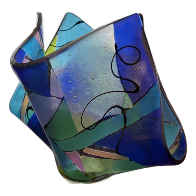 Bobbi Vischi Style Hand Blown Hankerchief Glass For Sale