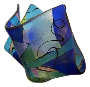 Bobbi Vischi Style Hand Blown Hankerchief Glass