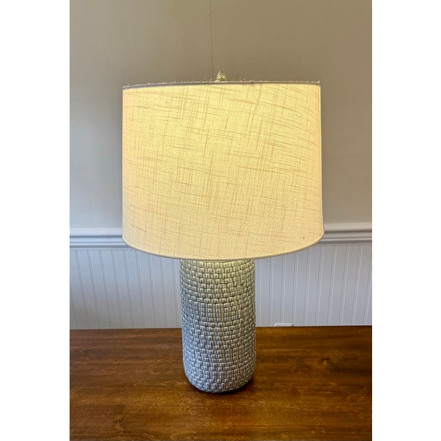 2020s Liam Embossed Ceramic Table Lamp For Sale - Image 5 of 9