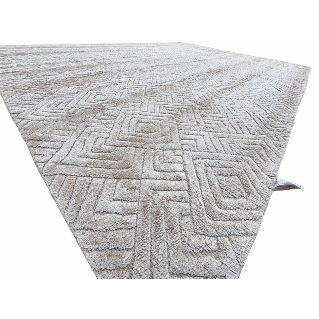 Rh Talsari Silk & Wool Rug – 12' × 15' Wheat | Hand-Knotted Silk & Wool | 100 Tibetan Knots Per Square Inch | Made in Nepal For Sale - Image 18 of 18