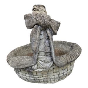 Vintage Cast Stone Cement Garden Planter Basket