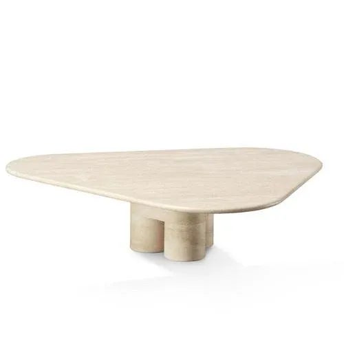 Contemporary Large Travertine Coffee Table by Lorenza Bozzoli For Sale - Image 3 of 4