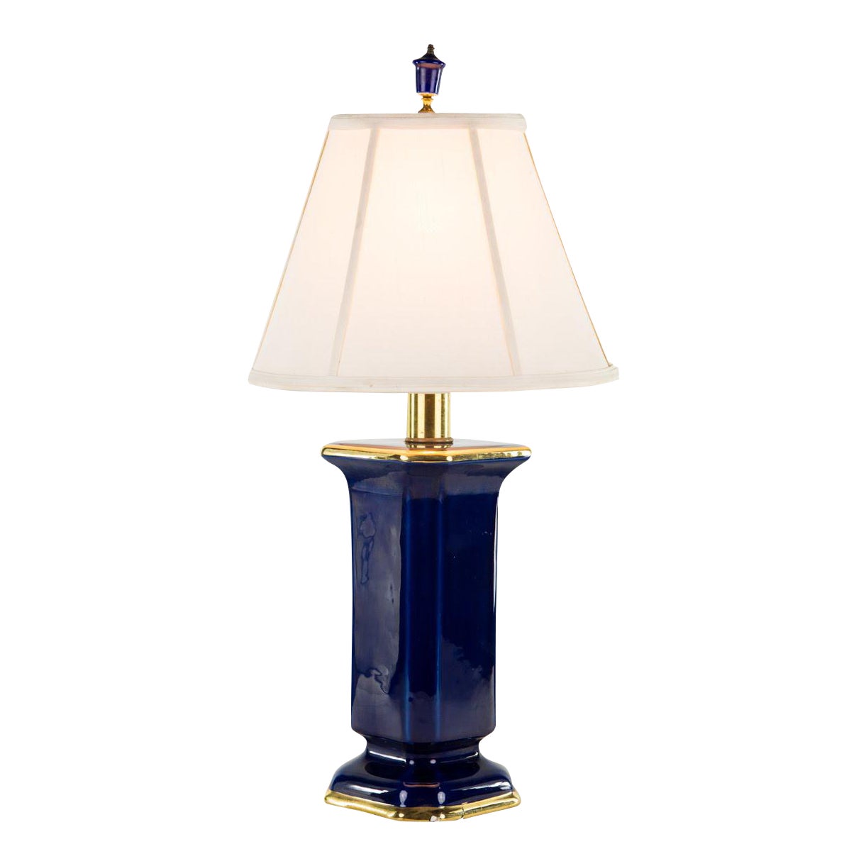 Cobalt Blue Ceramic Column Shaped Table Lamp Chairish