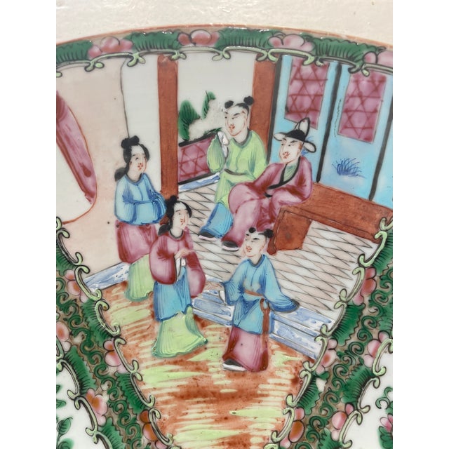 Rose Mid 19th Century Porcelain Rose Medallion Charger For Sale - Image 8 of 9