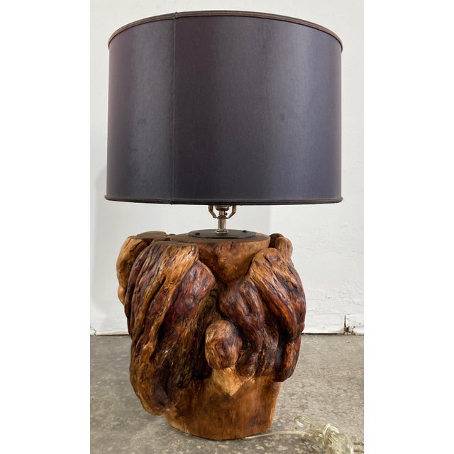 Vintage Knotty Burled Wood Table Lamps, a Pair For Sale - Image 11 of 15