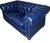 English Elevate Your Living Space With These Navy Chesterfield Genuine Leather Sofa and Loveseat Set For Sale - Image 3 of 12