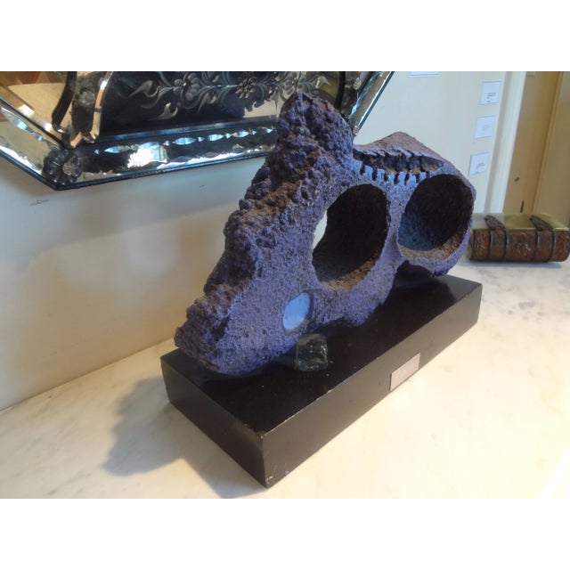 Abstract Mid-Century Abstract Metal Sculpture Signed m.t. Abela For Sale - Image 3 of 9