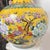 1980s 1980s yellow temple vase // Chinoiserie // yellow ceramic vase // floral vase // birds and flowers // enamel // oversized vase For Sale - Image 5 of 10