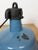 Industrial Blue Enamel Factory Lamp with Cast Iron Top, 1960s For Sale - Image 16 of 18