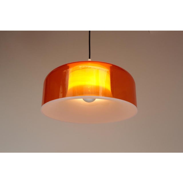 Plastic Space Age Orange Pendant Lamp, 1960s For Sale - Image 7 of 11