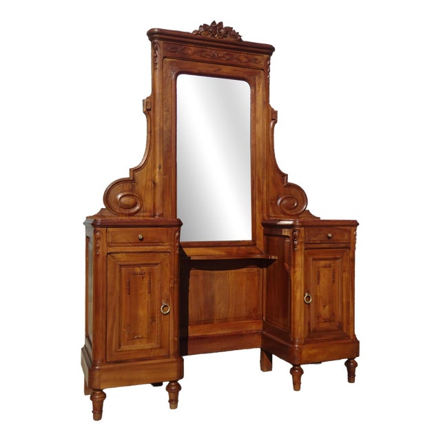 Vintage Walnut Dressing Table, 1950s For Sale