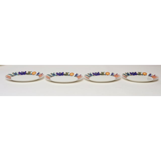 Ceramic Set of Four Vintage Villeroy & Boch "Acapulco" Bird Motif Deep Oval Plates For Sale - Image 7 of 17