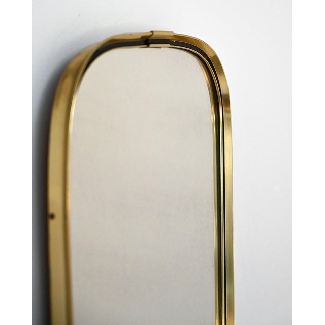 Mid-Century Mirror with Brass Frame, 1950s For Sale - Image 4 of 7