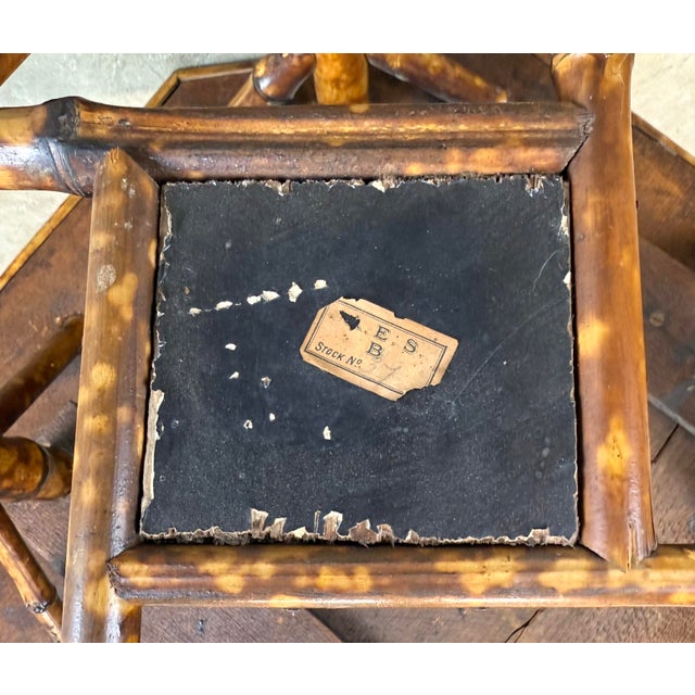 Late 19th Century English Chinoiserie Scorched Bamboo Hand Painted Octagonal Side / Occasional Table For Sale - Image 9 of 12