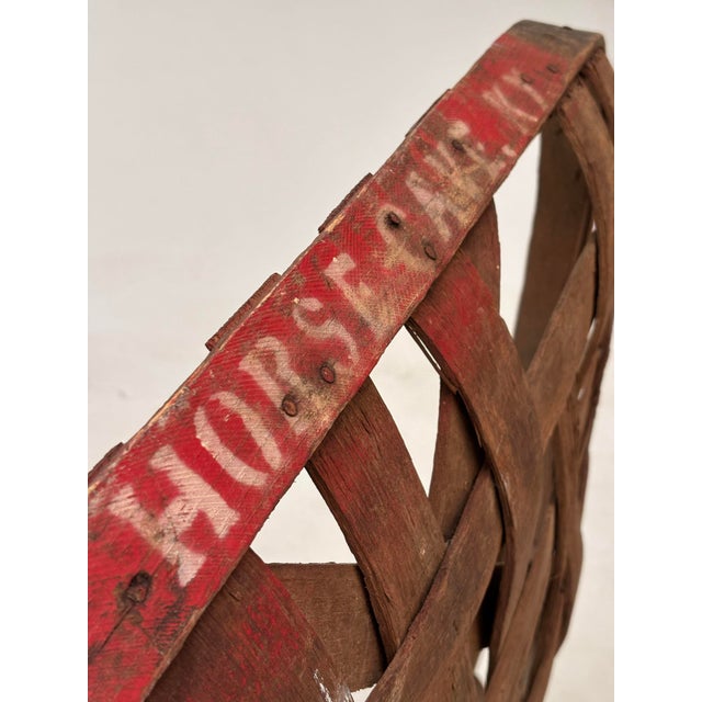 Kentucky Burley Tobacco Basket With Original Red Rim, Horse Cave, C. 1880-1910 For Sale - Image 11 of 17