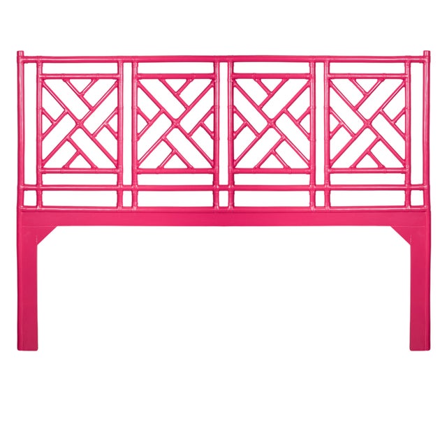 Chippendale Headboard California King - Pink For Sale In West Palm - Image 6 of 6
