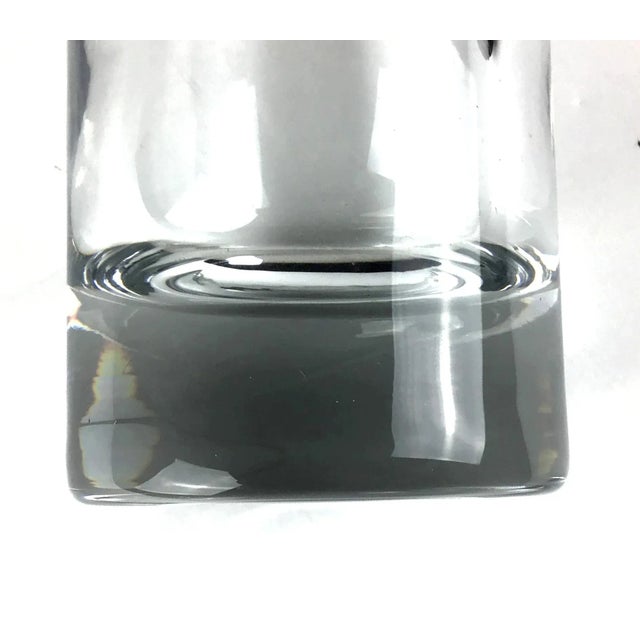 Vintage Mid Century Heavy Thick Glass Wicker Covered Bottle For Sale In Portland, ME - Image 6 of 10