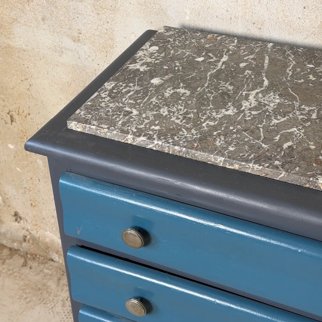Blue Vintage Blue Wooden Commode, 1950s For Sale - Image 8 of 10