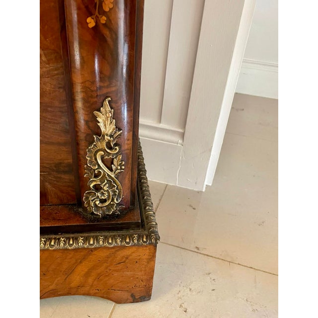 Large Antique Victorian Inlaid Floral Marquetry Burr Walnut Ormolu Mounted Credenza, 1850s For Sale - Image 14 of 18
