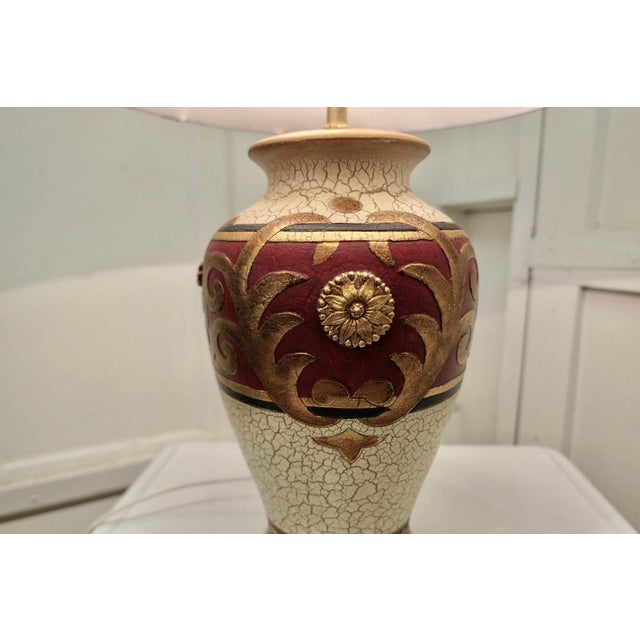 1960s Folk Art Painted Table Lamp, 1960s For Sale - Image 5 of 8