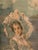 19th Century Napoleon III Style Three-Panel Painted Canvas Fireplace Screen For Sale - Image 12 of 15