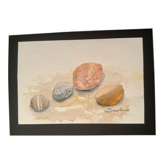 “Shoreline Treasures” Signed Original Watercolor Painting by Nancy Smith For Sale