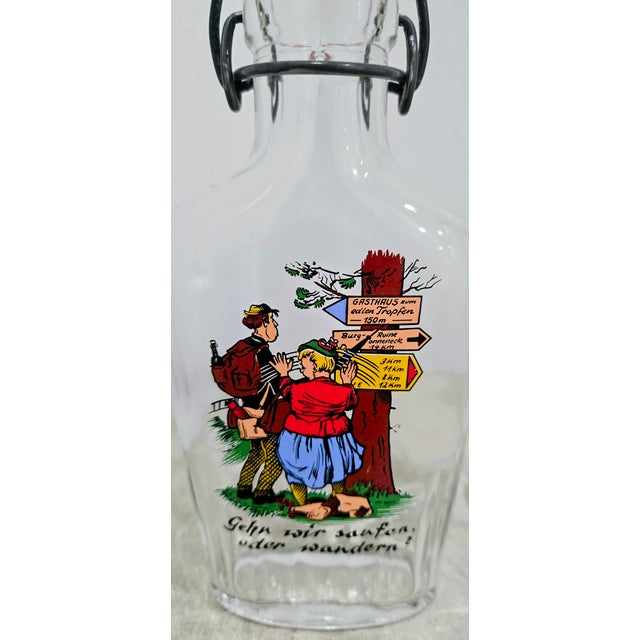 Vintage German Cartoon Swing‑Top Liquor Bottles – Pair For Sale - Image 4 of 7