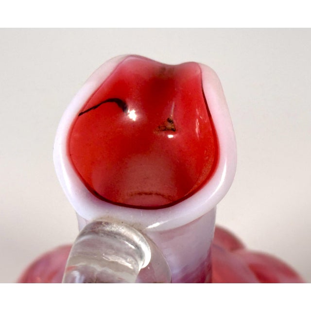 Red Hobbs Windows Swirl Cranberry Opalescent Cruet No. 326 c. 1888 For Sale - Image 8 of 10