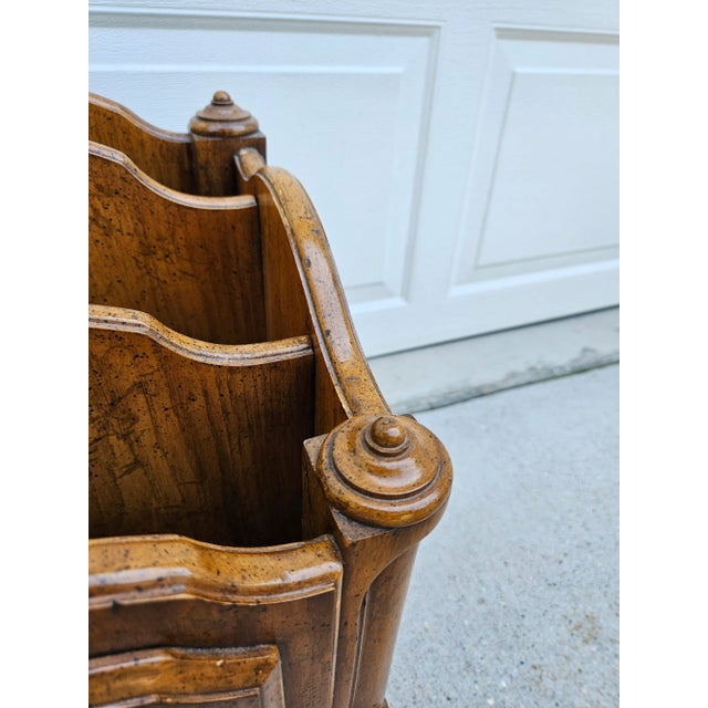 Wood Weiman Burlwood Canterbury Magazine Rack For Sale - Image 7 of 15