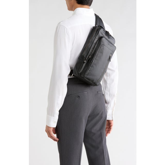 Longchamp Leather Backpack Body Bag Sling Pack Crossbody Men Women For Sale - Image 10 of 10
