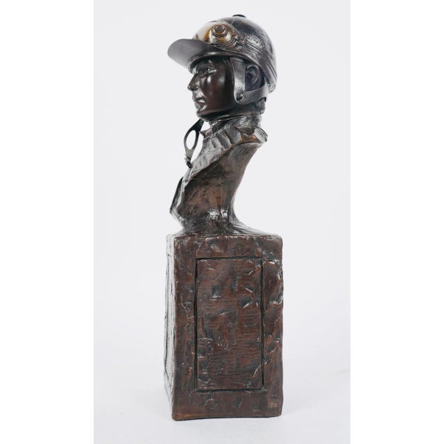 Mid 20th Century Mid 20th Century Marcel Jovine (1921-2003), Bust of a Jockey Original Bronze,, Signed and Dated in Casting For Sale - Image 5 of 8