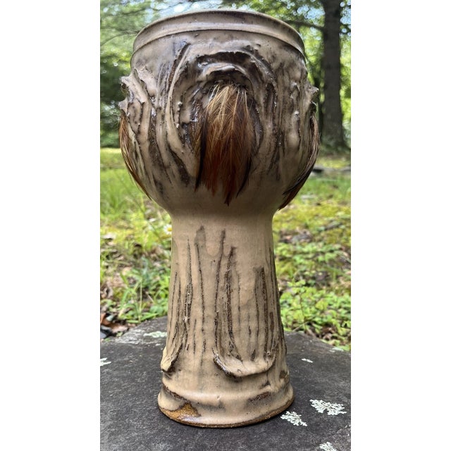 Rare Mid 20th Century Modern Brutalist Marjorie Graham Trout Pottery Vase Ca Designer For Sale - Image 12 of 18