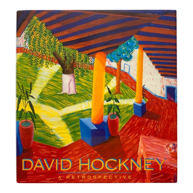 " David Hockney : A Retrospective " Vintage 1988 First Edition Hardcover Pop Art Exhibition Book For Sale