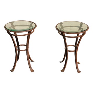 Pair of Twig Wrought Iron Outdoor/Indoor Side Tables by Rose Tarlow Melrose House For Sale