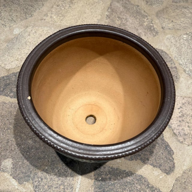 1990s Vintage Modern Aqua Blue Planter For Sale - Image 5 of 9