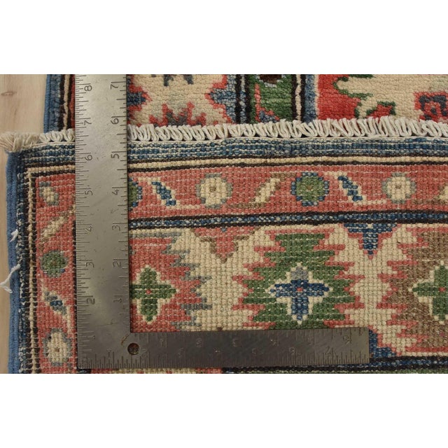 Kazak Runner 2’8” X 9’7” Blue Wool Tribal Hand-Knotted Oriental Rug For Sale - Image 13 of 13