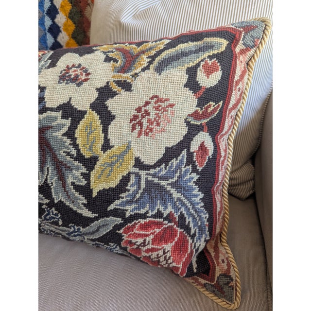 Textile Orvieto Floral Tapestry Needlepoint Decorative Pillow For Sale - Image 7 of 17