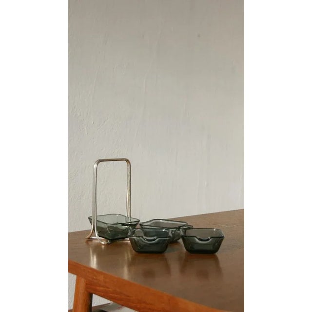 Mid-Century Modern Mid-Century Tourmaline Glass Ashtray by Wilhelm Wagenfeld for WMF For Sale - Image 3 of 6