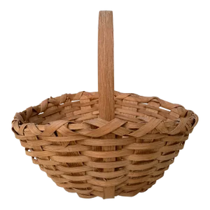 Early 20th Century American Splint Oak Gathering Basket