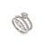 Modern 18k White Gold 1.07ct Diamond Spiral Wrap Pear Halo Flexible Band Ring, Size 7.5 For Sale - Image 3 of 8