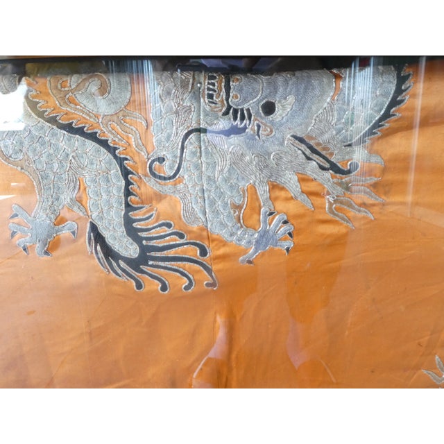 Antique Chinese Robe in Frame With Chinese Antique Seal For Sale - Image 4 of 12