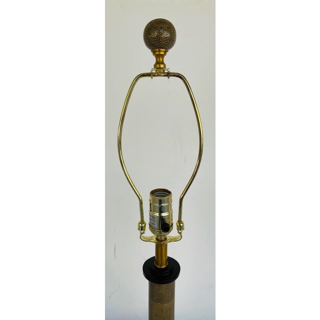 Currey & Company Currey & Co. Modern Tan Shagreen Porcelain Table Lamp For Sale - Image 4 of 5