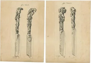 Decorated Knives, 1840, Paper, Set of 2