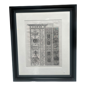 Antique 18c Engraving Print by Raphael Sanzio D' Urbino Loge De Raphaele Nel Vaticano