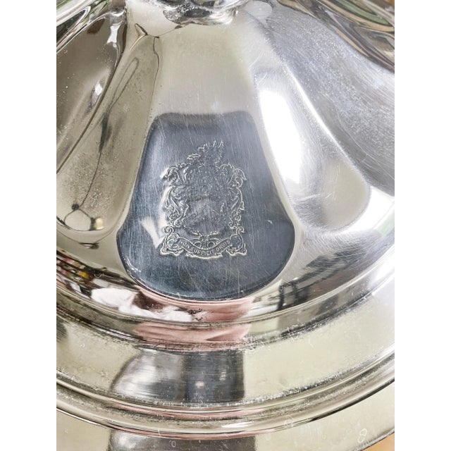 Metal Antique Silver Serving Chafing Dish From Hotel Brewster in Boston For Sale - Image 7 of 10