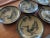 Brown Vintage Ceramic Otagiri 10" Dinner Plate Set of 4 Tan with Abstract Green For Sale - Image 8 of 13