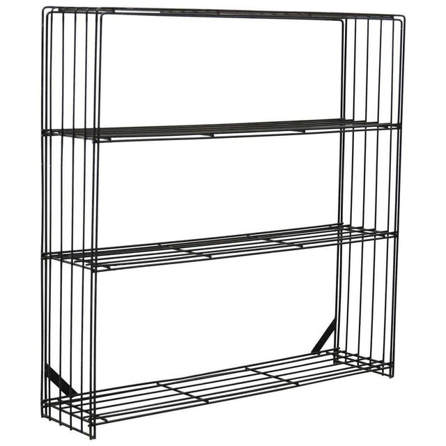 Mid-Century Modern Dutch Metal Minimalist Black Bookshelve, 1960s For Sale - Image 10 of 11