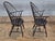 American Late 20th Century Pair of d.r. Dimes Sack Back Windsor Arm Chairs Bench Made Black Crackle Finish For Sale - Image 3 of 7