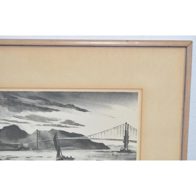 Realism Adolph Dehn "Golden Gate" Lithograph C.1940 For Sale - Image 3 of 10